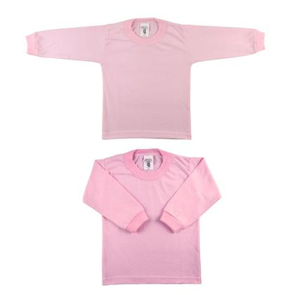 Imagem de Camiseta Bebê Manga Longa Lisa Kit 3 peças