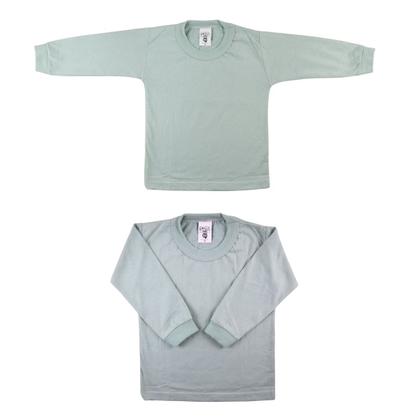 Imagem de Camiseta Bebê Manga Longa Lisa Kit 3 peças