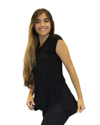 Imagem de Camiseta Blusa Feminina Comprida De Academia Veste Leg