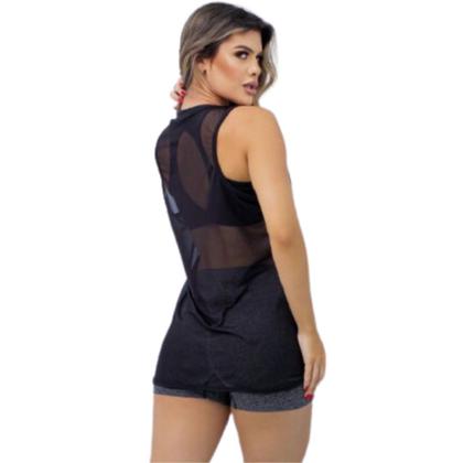 Imagem de Camiseta Blusa Feminina Comprida De Academia Veste Leg