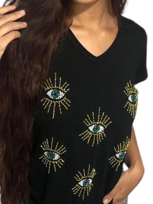 Imagem de camiseta,blusa olhinhos com pedrarias