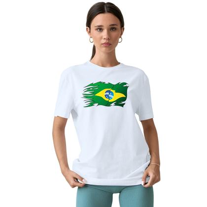 Imagem de Camiseta Brasil Bandeira Speed Camisa Personalizada Blusa Adulto Algodão com Poliéster