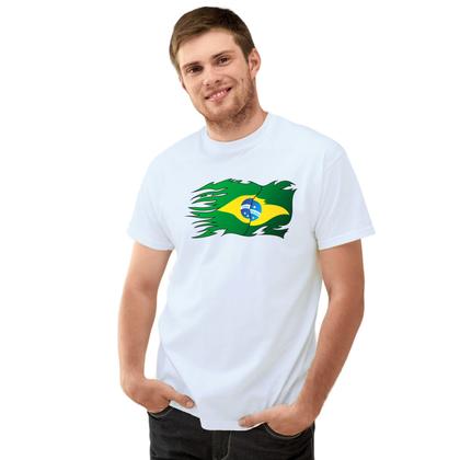 Imagem de Camiseta Brasil Bandeira Speed Camisa Personalizada Blusa Adulto Algodão com Poliéster