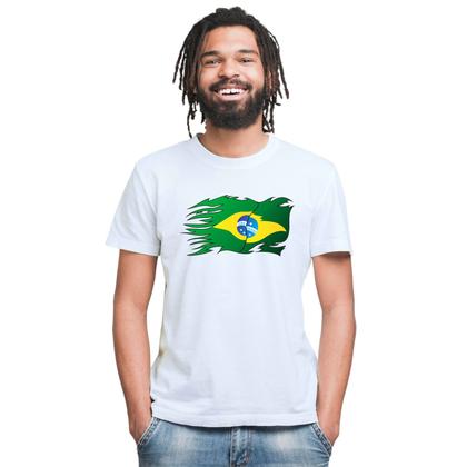 Imagem de Camiseta Brasil Bandeira Speed Camisa Personalizada Blusa Adulto Algodão com Poliéster