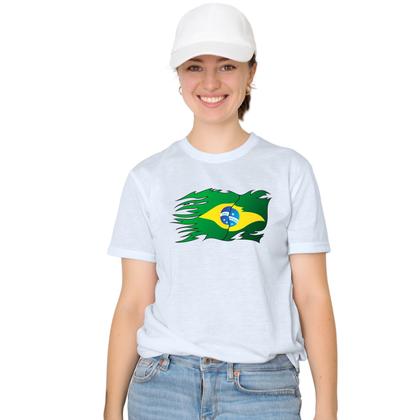 Imagem de Camiseta Brasil Bandeira Speed Camisa Personalizada Blusa Adulto Algodão com Poliéster