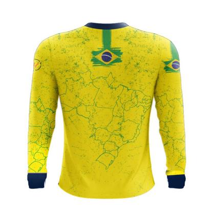 Imagem de Camiseta By Sports Manga Longa Fator Proteção Solar UV30+ Brasil Infantil Adulto