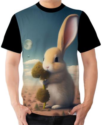 Imagem de Camiseta Camisa Ads Coelho Coelhinho Branco Filhote Floresta 2