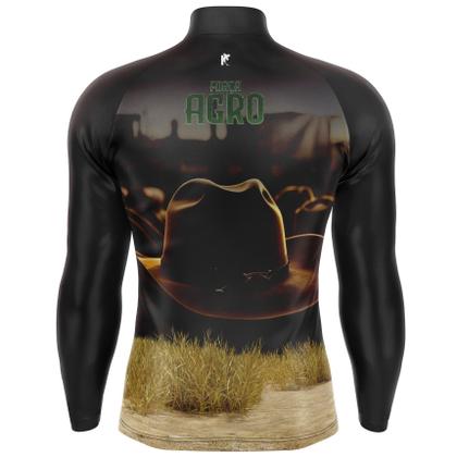 Imagem de Camiseta Camisa Blusa Agropecuária Peão Cavalo Agro Com Zíper Proteção Uv50