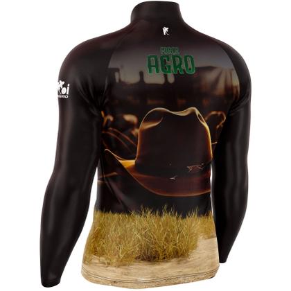 Imagem de Camiseta Camisa Blusa Agropecuária Peão Cavalo Agro Com Zíper Proteção Uv50
