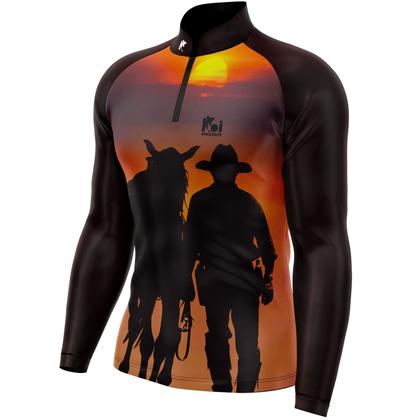 Imagem de Camiseta Camisa Blusa Agropecuária Peão Cavalo Agro Com Zíper Proteção Uv50