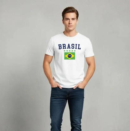 Imagem de Camiseta Camisa do Brasil Para Copa Adulto Masculina Feminina  Algodão md4 