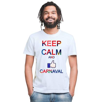 Imagem de Camiseta Carnaval Keep Calm And Camisa Personalizada Blusa Adulto Algodão com Poliéster