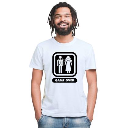 Imagem de Camiseta Casamento Game Over Camisa Personalizada Blusa Adulto Algodão com Poliéster