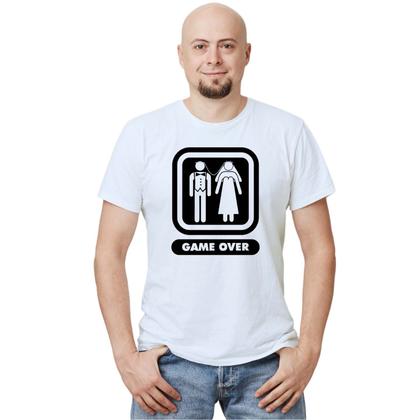 Imagem de Camiseta Casamento Game Over Camisa Personalizada Blusa Adulto Algodão com Poliéster