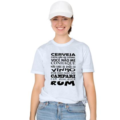Imagem de Camiseta Cerveja Conhaque Vinho Campari Rum Camisa Personalizada Blusa Adulto Algodão com Poliéster