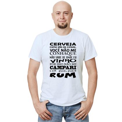 Imagem de Camiseta Cerveja Conhaque Vinho Campari Rum Camisa Personalizada Blusa Adulto Algodão com Poliéster