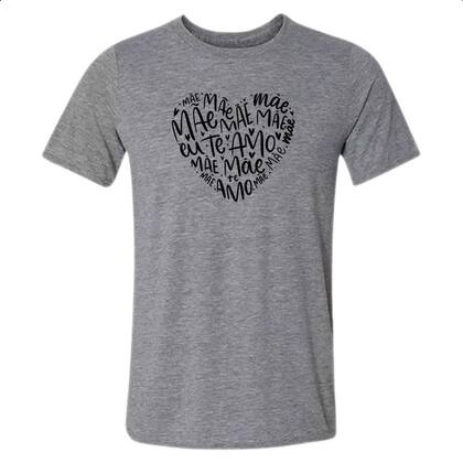 Imagem de Camiseta Cinza Mae coracao palavras te amo