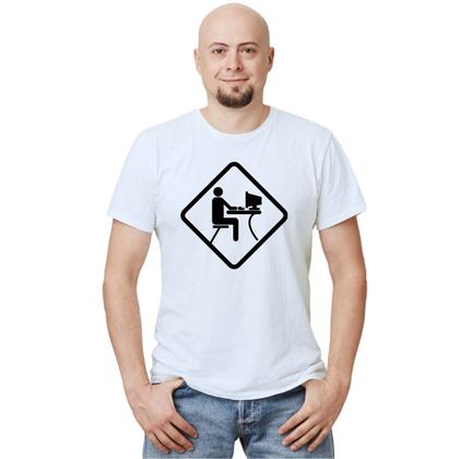 Imagem de Camiseta Computador em Uso Camisa Personalizada Blusa Adulto Algodão com Poliéster