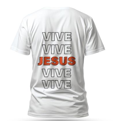 Imagem de Camiseta Cristã Masculina - Jesus Vive  Branca