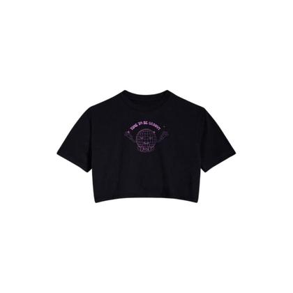 Imagem de Camiseta Cropped Fem Time To Be Groovy Reversa