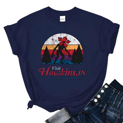 Imagem de Camiseta Cropped Feminina Vintage Desgastada Casual De Verão Estilo Hip Hop Moda De Rua