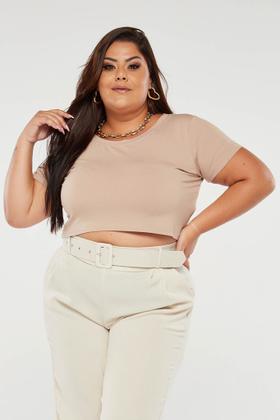 Imagem de Camiseta Cropped Plus Size