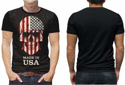 Imagem de Camiseta de caveira rock moto Masculina adulto Roupas eua