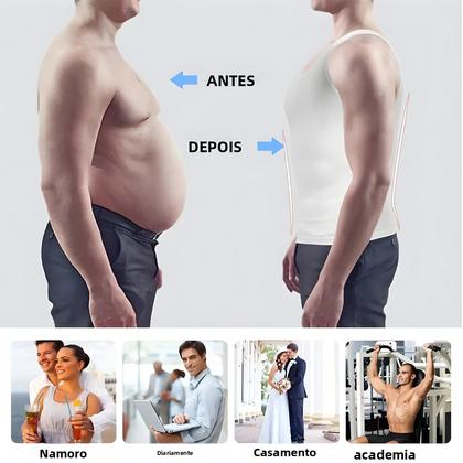Camiseta De Compress&atilde;o Masculina Modeladora, Regata De Controle De Barriga,  Colete Justo - Vaslanda - Camisa Masculina - Magazine Luiza