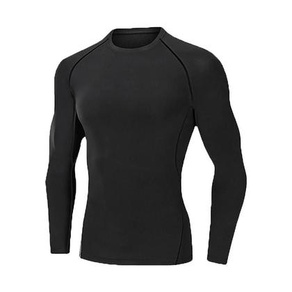Imagem de Camiseta De Fitness Masculina De Secagem Rápida, Alta Elasticidade, Manga Longa, Ajustada, Para