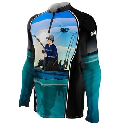Imagem de Camiseta De Pesca FPS 50+ Caiaqueiro - Mar Negro