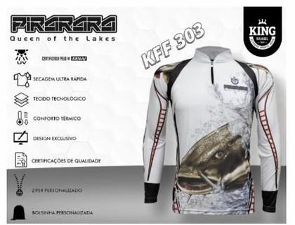 Imagem de Camiseta De Pesca King Proteção Solar Uv Kff303 Bandana Pirarara