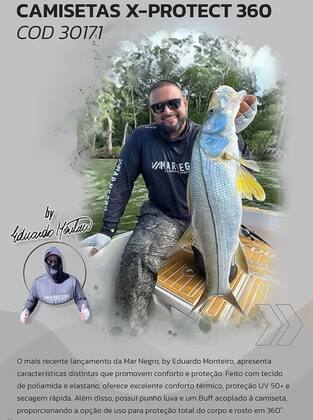 Imagem de Camiseta de Pesca Mar Negro X Protection 360 By Eduardo Monteiro - Preto