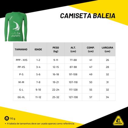 Imagem de Camiseta de Poliamida Cressi Manga Longa UV50 Infantil Baleia