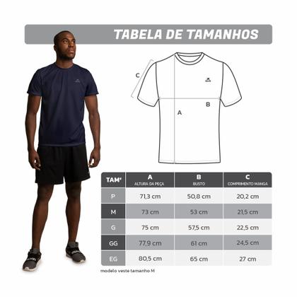 Imagem de Camiseta Dry Basic SS Muvin Masculina - Proteção Solar UV50 - Manga Curta - Corrida, Caminhada e Academia