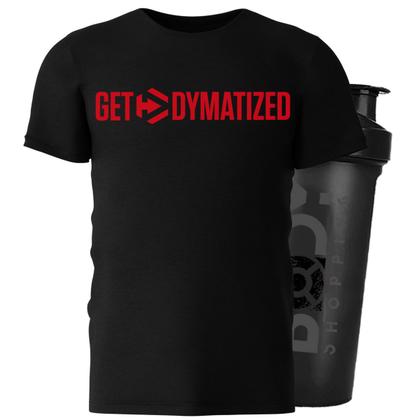 Imagem de Camiseta dry fit preto p + shaker - dymatize