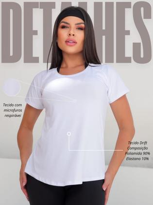 Imagem de Camiseta Dryfit feminina esportiva para academia e treino poliamida absorção de suor leve soltinha