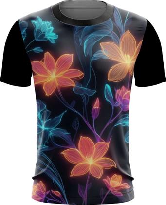 Imagem de Camiseta Dryfit Flores Floral Translúcidas Neon 3