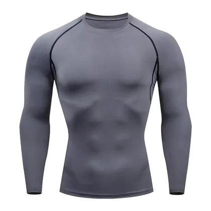 Imagem de Camiseta Esportiva Masculina De Compressão De Secagem Rápida Com Manga Longa Para Academia, Corrida