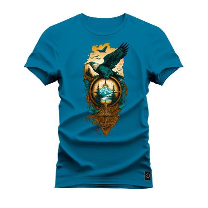 Imagem de Camiseta Estampada Algodão Confortável 30.1 Penteada Águia Guardiã