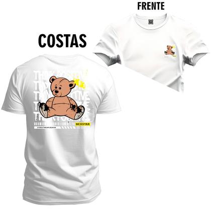 Imagem de Camiseta Estampada Premium Tamanho Especial Urso Positive Frente e Costas