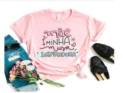Imagem de Camiseta Feliz dia das Mães Rosa Lindo Presente Filho e Filha