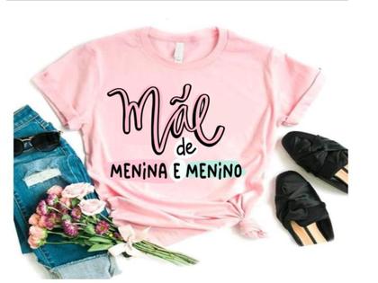 Imagem de Camiseta Feliz dia das Mães Rosa Lindo Presente Filho e Filha