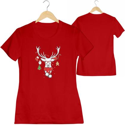 Imagem de Camiseta Feliz Natal Rena 100% Algodão Tshirt Feminina Noel Camiseta Cristã 100% Algodão T-shirt Feminina Gospel Exodo