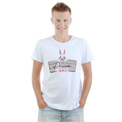 Imagem de Camiseta Feliz Páscoa Placa Camisa Personalizada Blusa Adulto Algodão com Poliéster