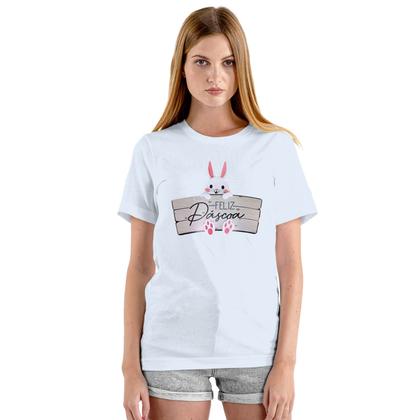 Imagem de Camiseta Feliz Páscoa Placa Camisa Personalizada Blusa Adulto Algodão com Poliéster
