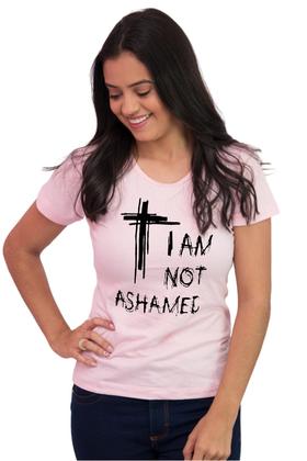 Imagem de Camiseta Feminina Básica Evangélica Algodão Não Envergonho