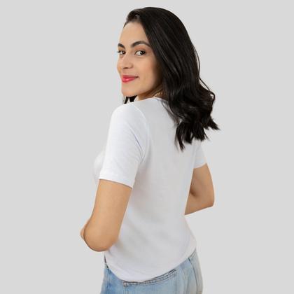 Imagem de Camiseta Feminina  Básica Manga Curta Decote V
