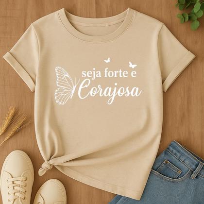 Imagem de Camiseta Feminina Blusinha Corajosa Tendência Viral Tshirt