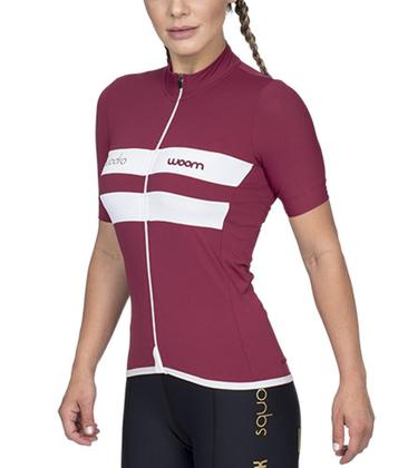 Imagem de Camiseta Feminina Ciclismo Squadra Marsala Vermelho Woom