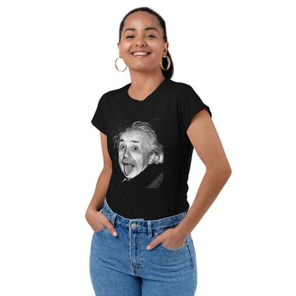 Imagem de Camiseta Feminina Einstein Língua Clássica Preta